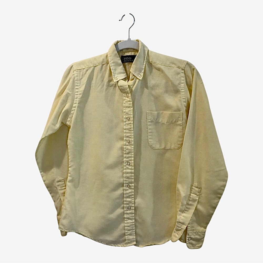Vintage Women’s Izod Lacoste Light Yellow  Button-Down Shirt